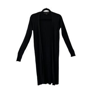 Ralph Lauren Black Label Ribbed Silk Long Cardigan Duster Black Women’s Size Med